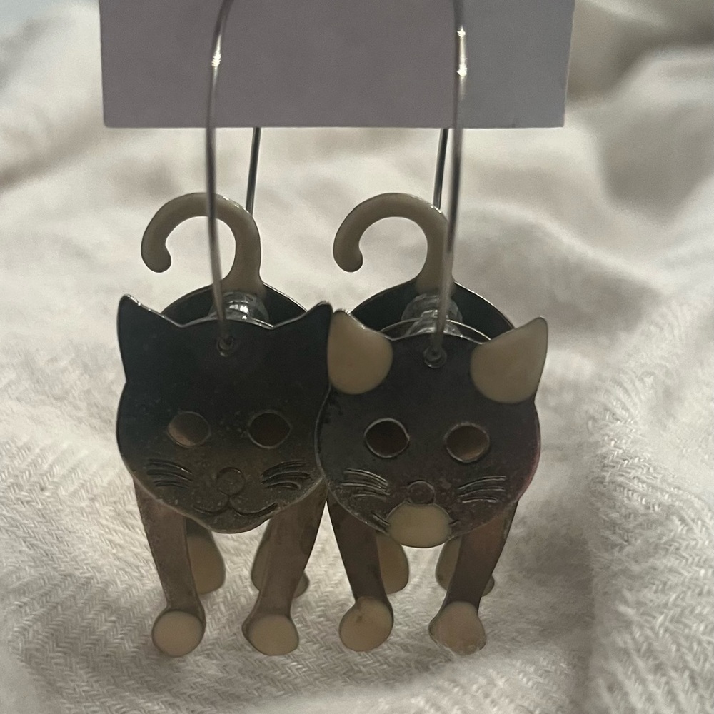 Vintage rare cat earrings